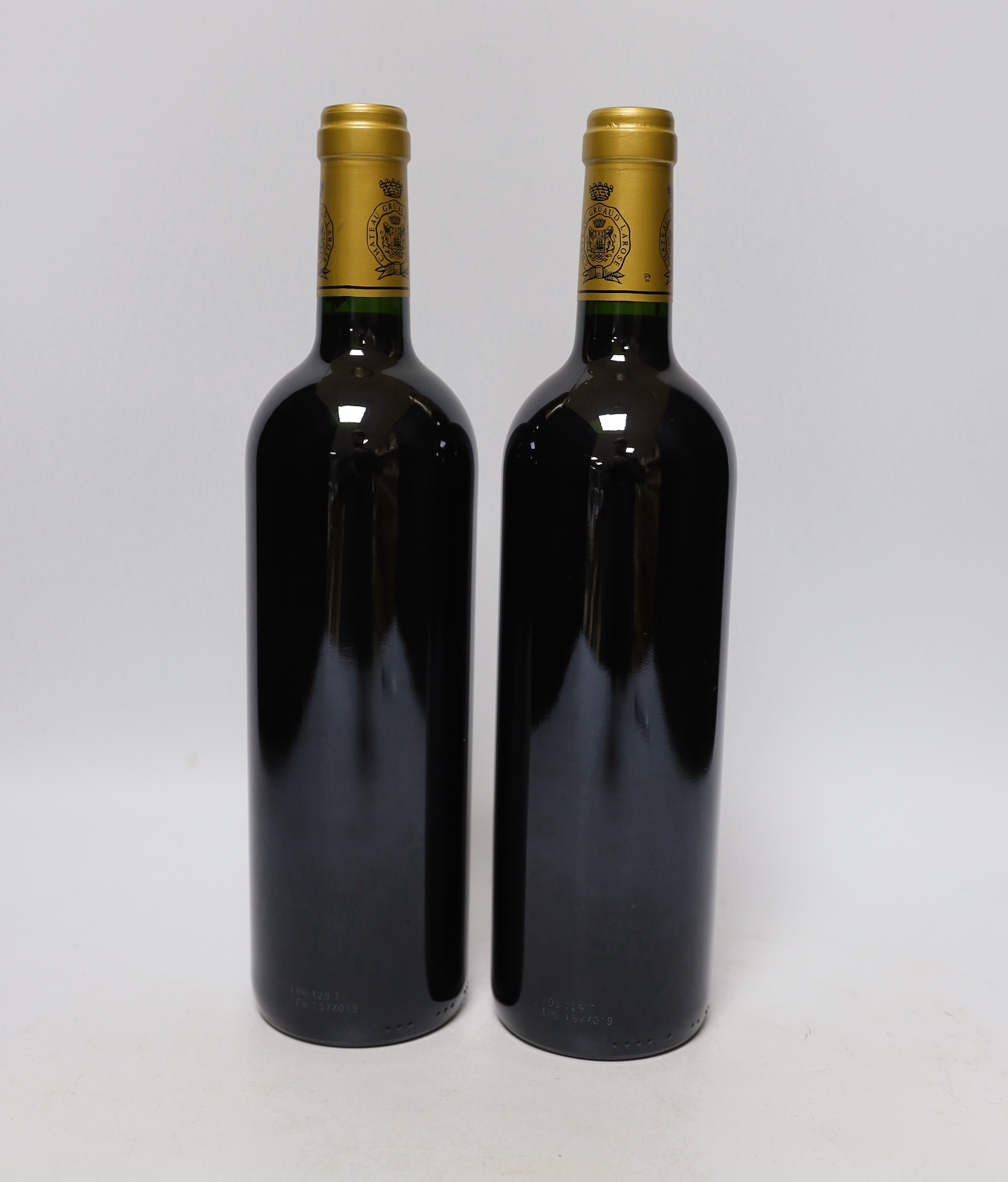 Two bottles of Chauteau Gruaud Larose, Saint Julien, red wine, 2004